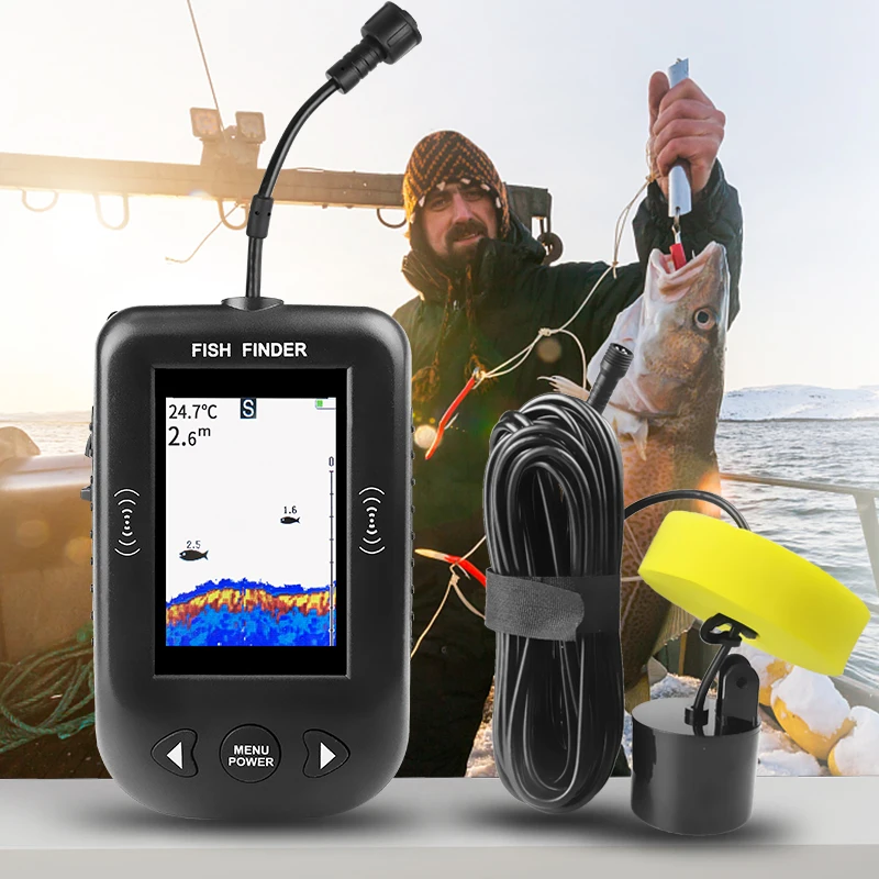 エルチャンXF03魚群探知機45度100Mポータブルソナー釣 - Fish Finder Cable のレビューと価格