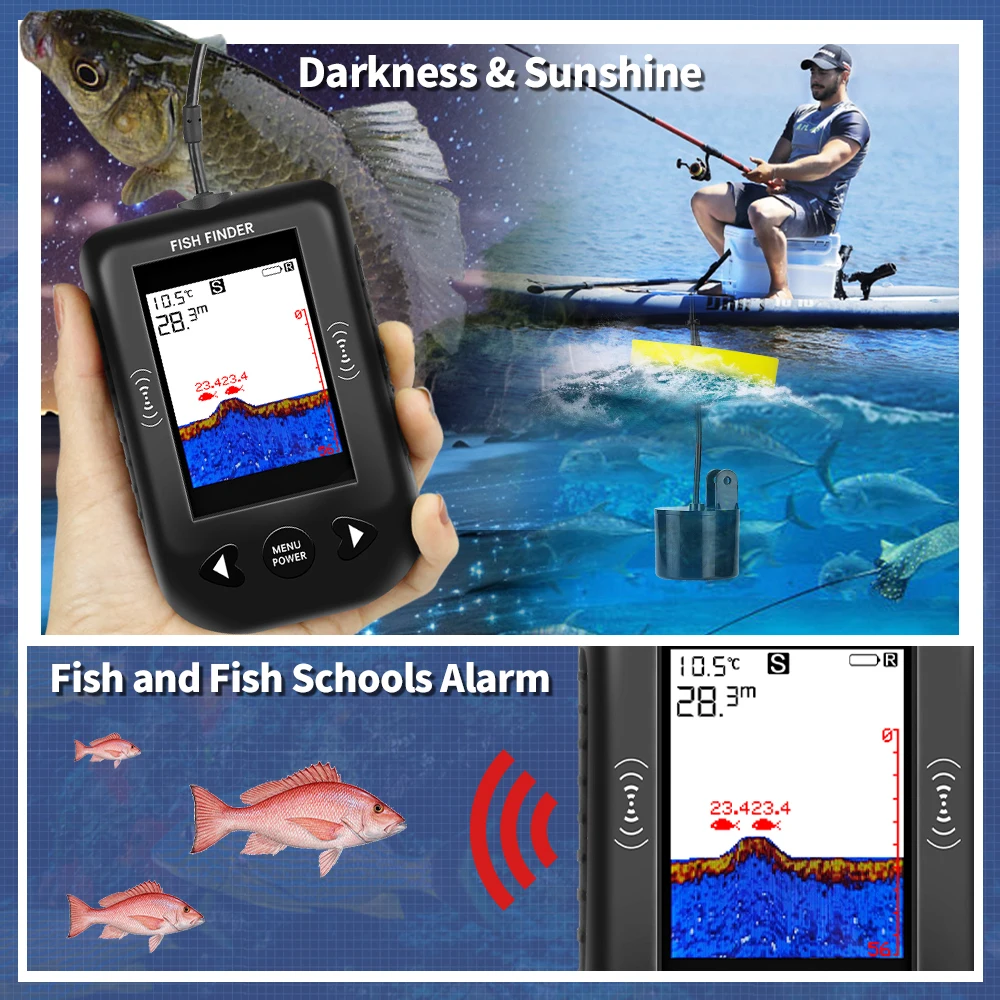エルチャンXF03魚群探知機45度100Mポータブルソナー釣 - Fish Finder Cable のレビューと価格